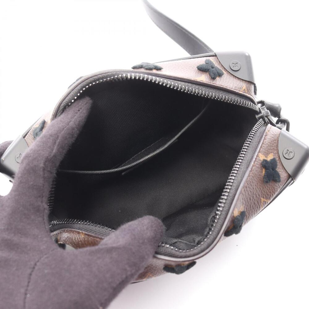 Louis Vuitton Black Brown Shoulder Bag Soft Trunk Tuftage